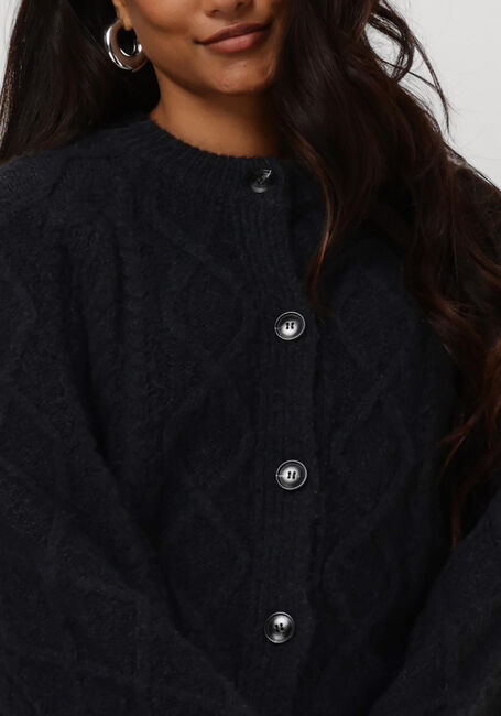 Zwarte NEO NOIR Vest SELDA CABLE SOFT KNIT CARDIGAN - large