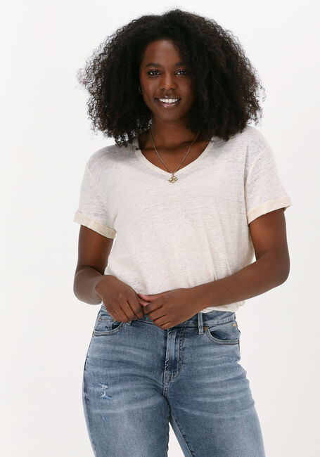 SUMMUM T-shirt TEE FOIL COATED LINEN JERSEY en blanc - large