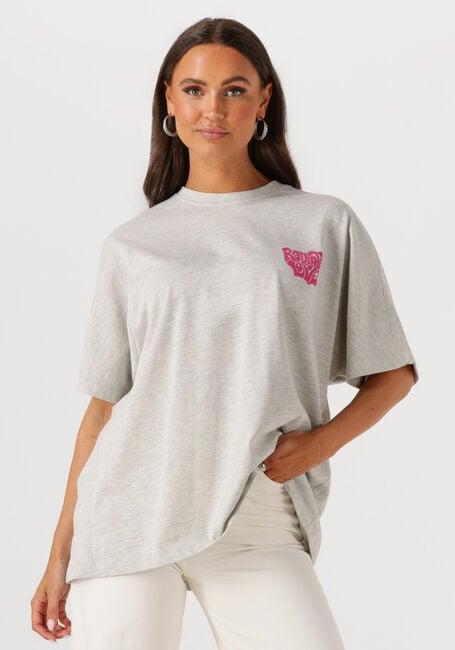 Grijze CATWALK JUNKIE T-shirt OVERSIZED GRAPHIC TSHIRT - large