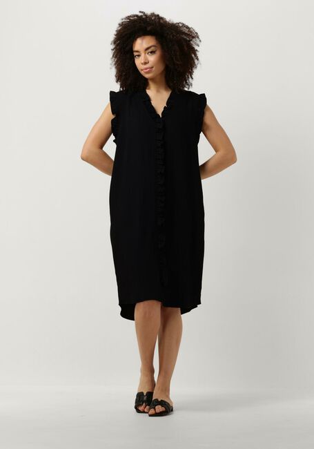 Zwarte CO'COUTURE Mini jurk SUEDA FRILL DRESS - large