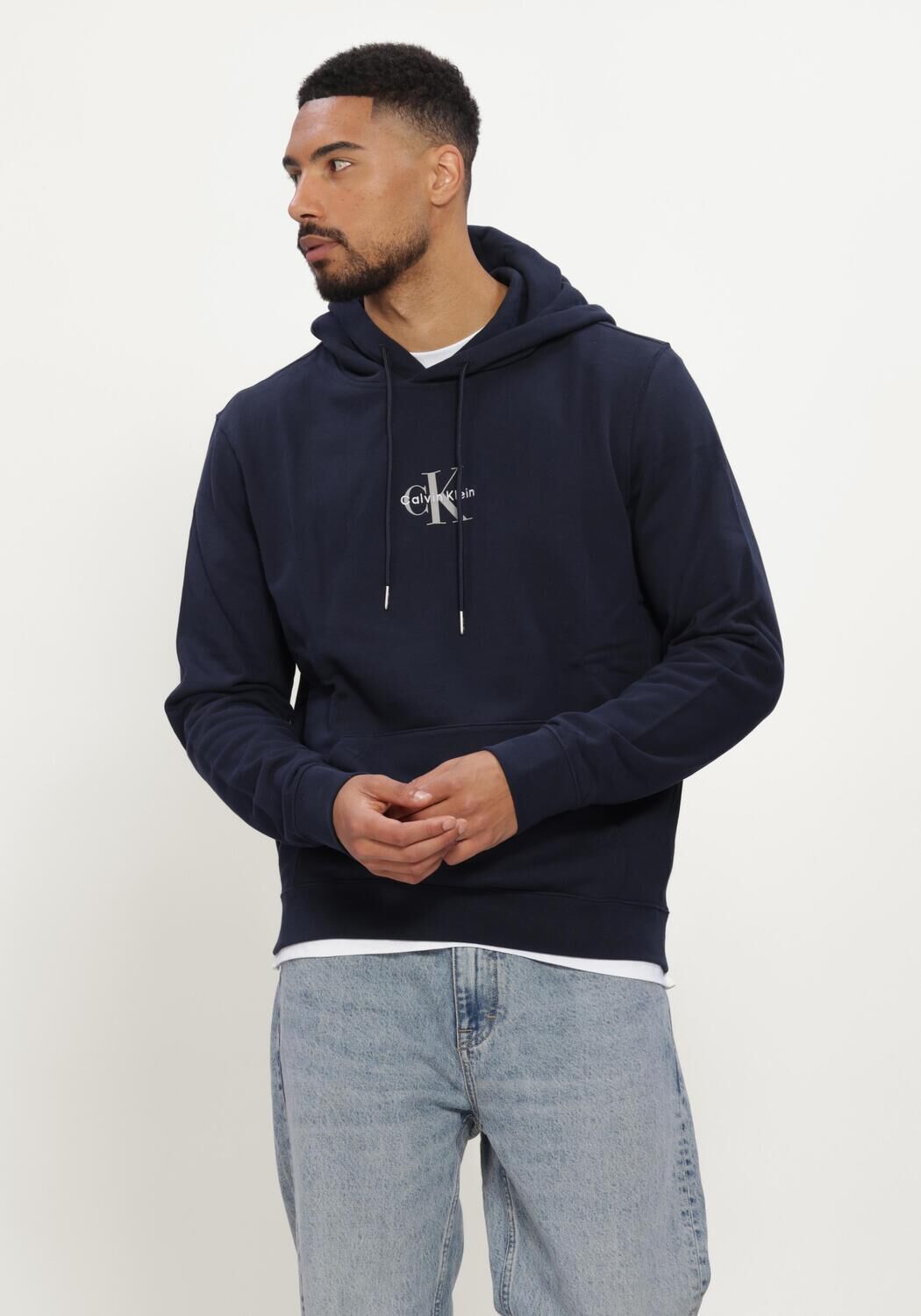 CALVIN KLEIN Chandail LS 350TERRY MICRO MNLG HOODIE Bleu fonc&eacute; - large