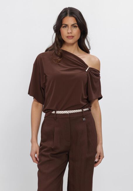 DANTE6 Haut GOU EMBELLISHED DRAPEY TOP en marron - large