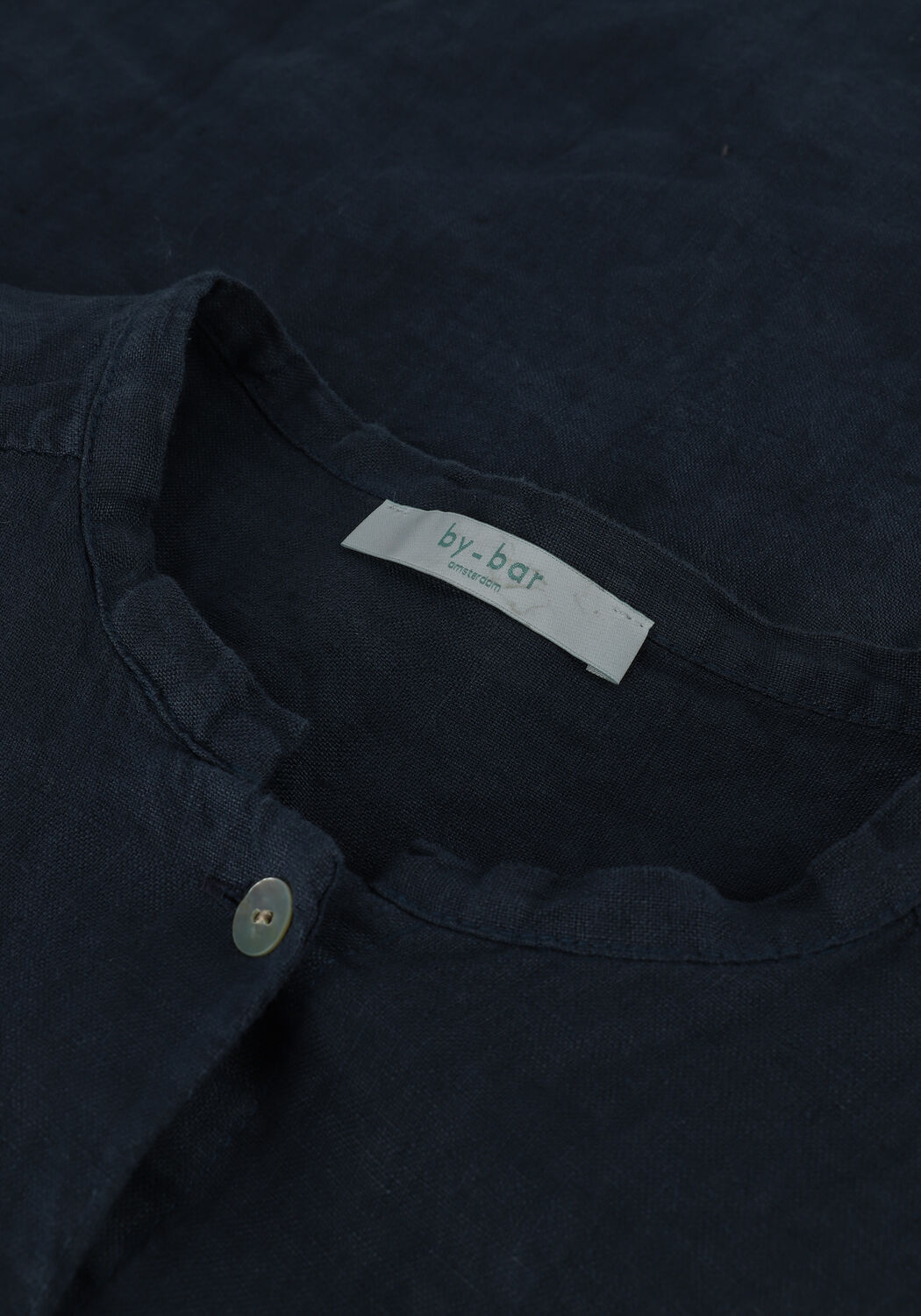 BY-BAR Mini robe MEL LINEN DRESS Bleu fonc&eacute; - large