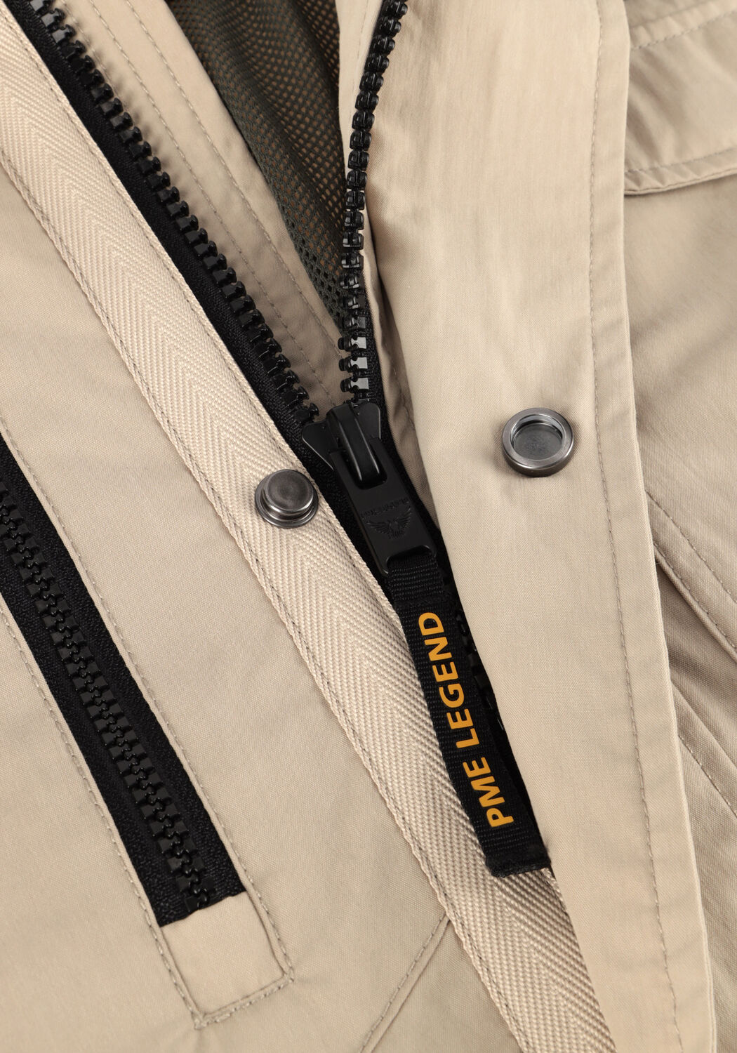 Beige PME LEGEND Jack SEMI LONG JACKET FUTURER MECH COTTON - large