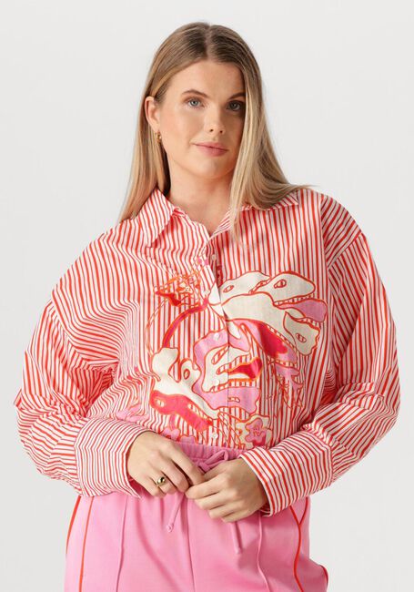 Multi POM AMSTERDAM  BLOUSE POPLIN STRIPED ORANGE - large