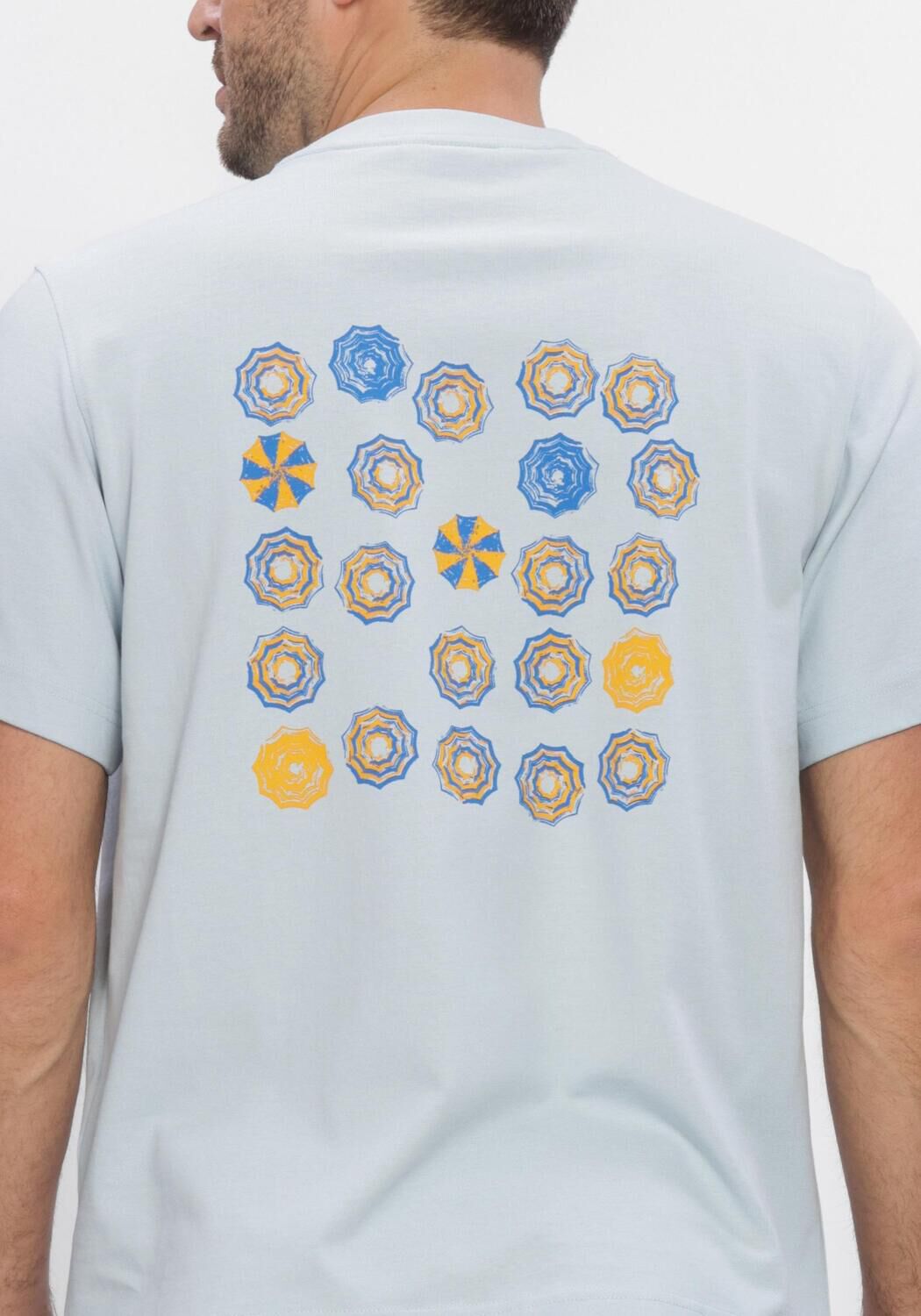 Blauwe SELECTED MEN Polo / T-shirt SLHMAX GRAPHIC SS O-NECK TEE - large