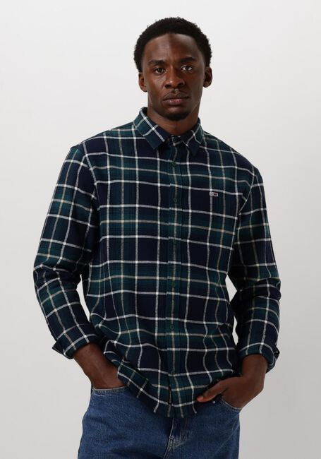 Blauwe TOMMY JEANS Casual overhemd TJM REG CHECK FLANNE SHIRT - large