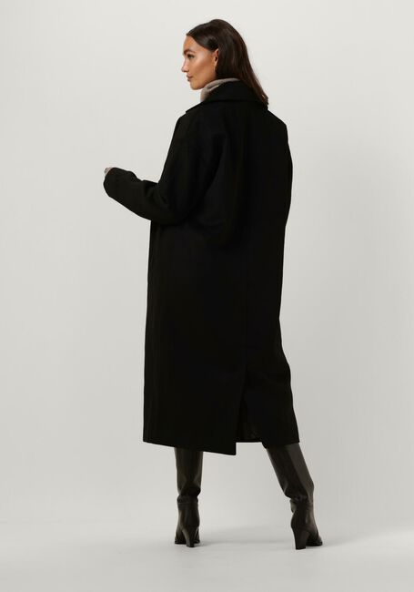Zwarte NOTRE-V Mantel WOOL COAT LONG - large