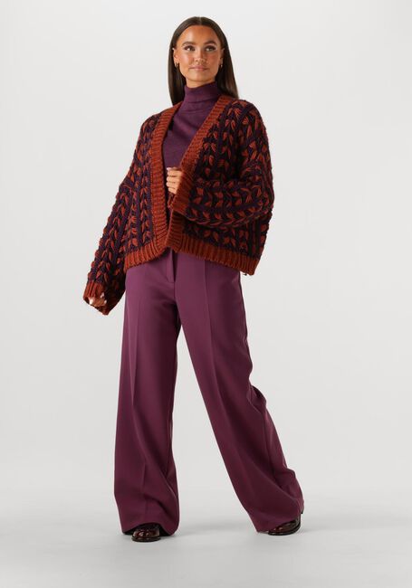 Paarse SUMMUM Vest CARDIGAN CHUNKY KNIT - large