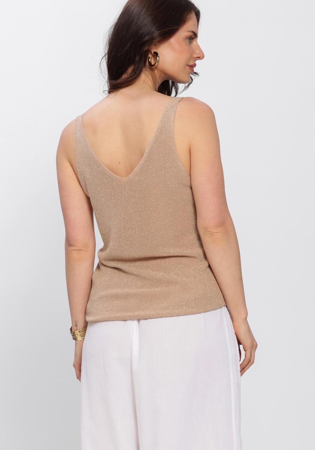 YDENCE Haut KNITTED TOP LUX en beige - large