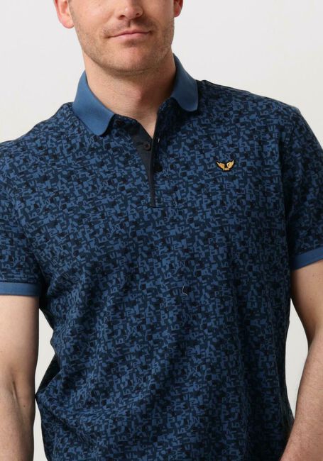 PME LEGEND Polo SHORT SLEEVE POLO FINE PIQUE ALL OVER PRINT en bleu - large