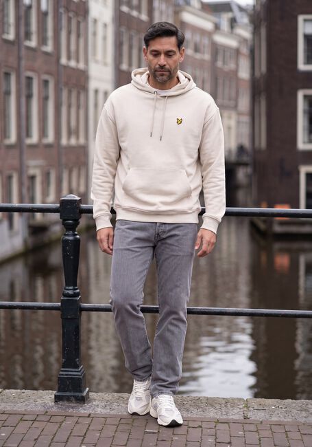 Beige LYLE & SCOTT Sweater HEAVYWEIGHT LOOPBACK PULLOVER HOODIE - large