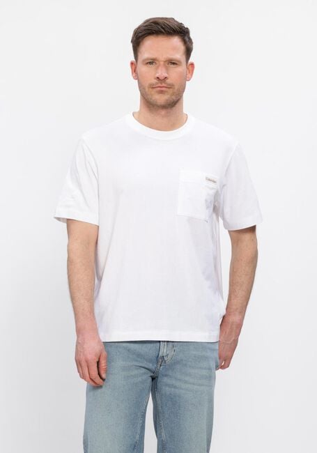 CALVIN KLEIN T-shirt SS 20S JERSEY EASY COIN POCKET T en blanc - large