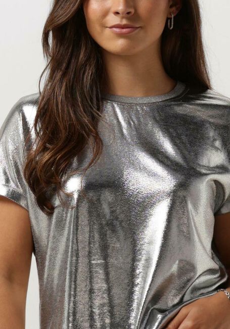 Zilveren MOS MOSH T-shirt NIVOLA FOIL TEE - large