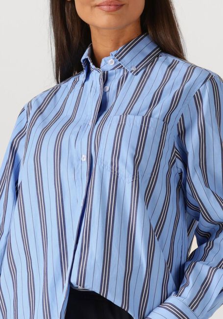 Blauwe HAUTE L'AMITIÉ  BUTTON DOWN STRIPE SHIRT - large