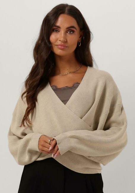 ROSEMUNDE Haut BABETTE SILK TOP W/ LACE en taupe - large