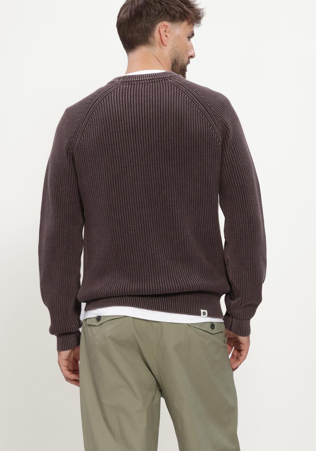 Bruine ANERKJENDT Trui AKSUNE WASHED PATENT KNIT - large
