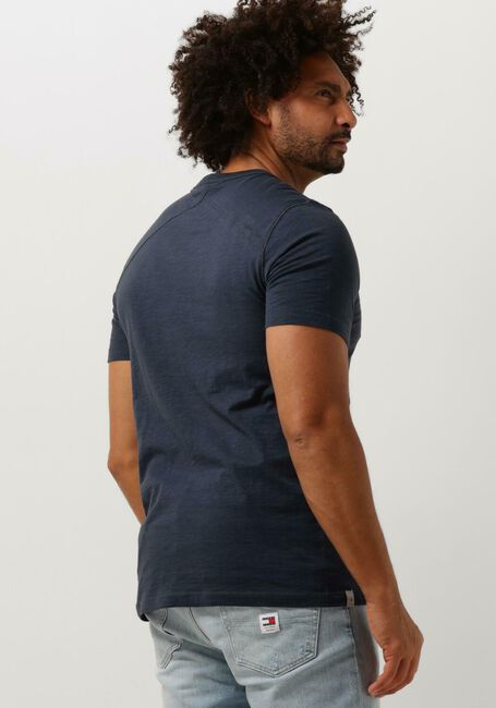 Donkerblauwe CAST IRON T-shirt SHORT SLEEVE R-NECK ORGANIC COTTON SLUB ESSENTIAL - large