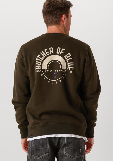 Donkergroene BUTCHER OF BLUE Sweater ARMY CIRCLE CREW - large