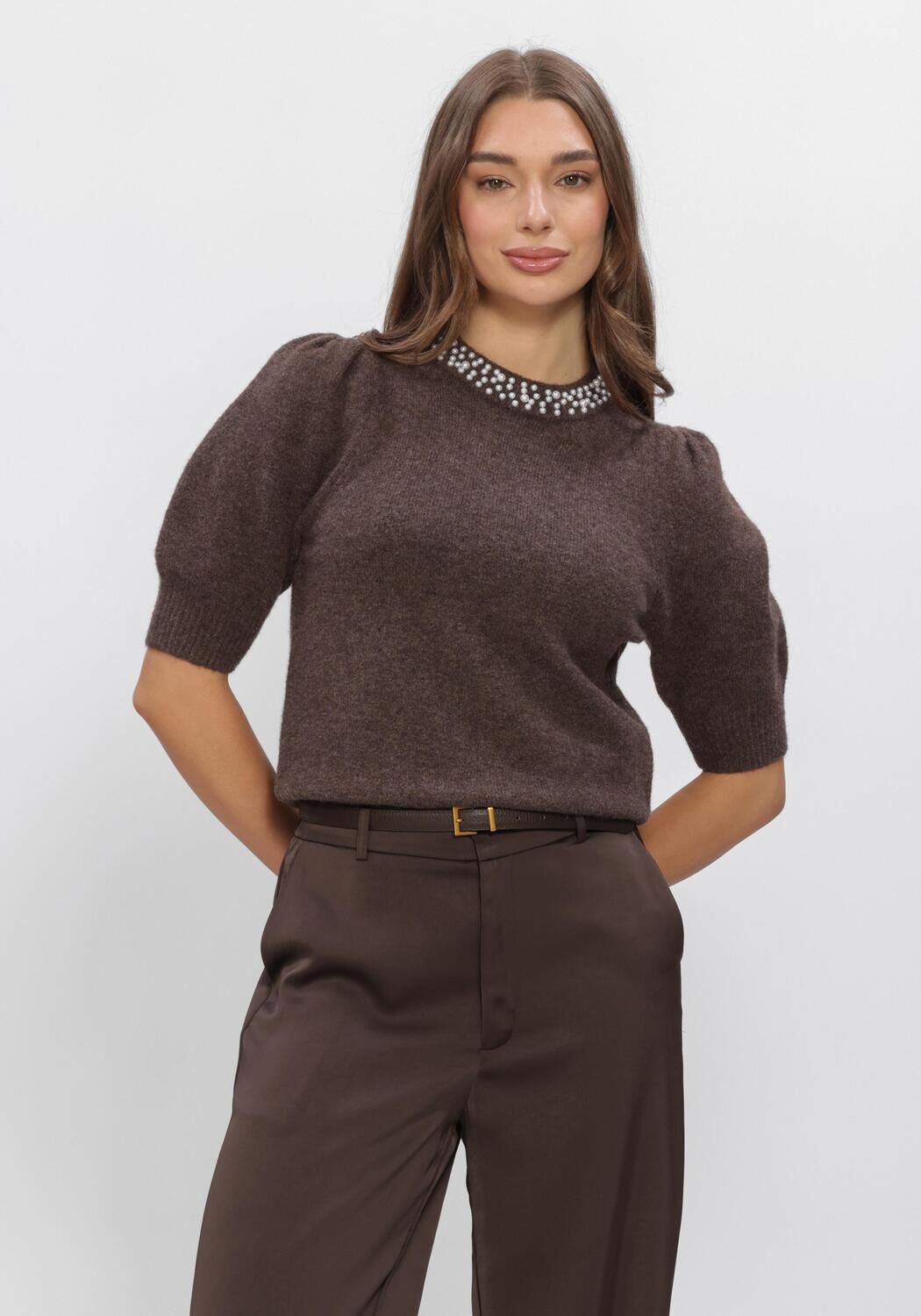 OMODA ATELIER Pull OM-DAHLIA X BO en marron - large