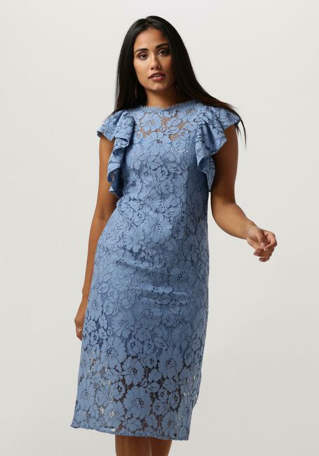 Blauwe Y.A.S. Midi jurk YASMILDA LACE SS MIDI DRESS - large