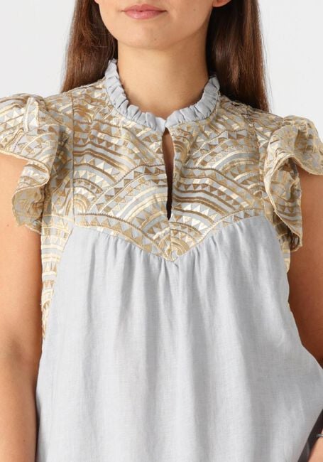 Lichtblauwe GREEK ARCHAIC KORI Maxi jurk 231097 - large