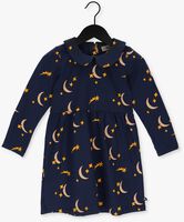 Donkerblauwe CARLIJNQ Midi jurk STARRY NIGHTS -SKATERDRESS WITH COLLAR