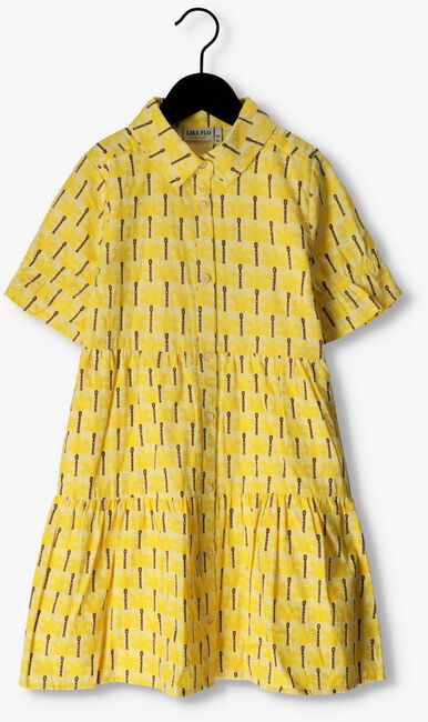LIKE FLO Mini robe AOP WOVEN DRESS WITH COLLAR en jaune - large