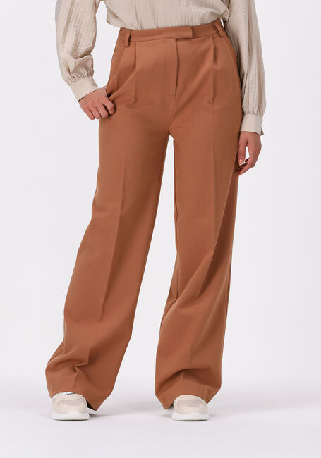 ANOTHER LABEL Pantalon large MOORE PLEATED PANTS en marron - large