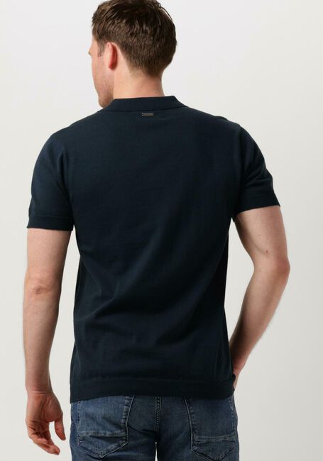 Donkerblauwe PURE PATH Polo KNIT POLO WITH CHESTPRINT - large