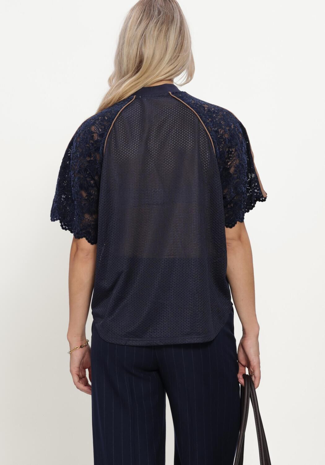 CO'COUTURE Maillots de sport REENACC LOGO LACE TEE Bleu fonc&eacute; - large