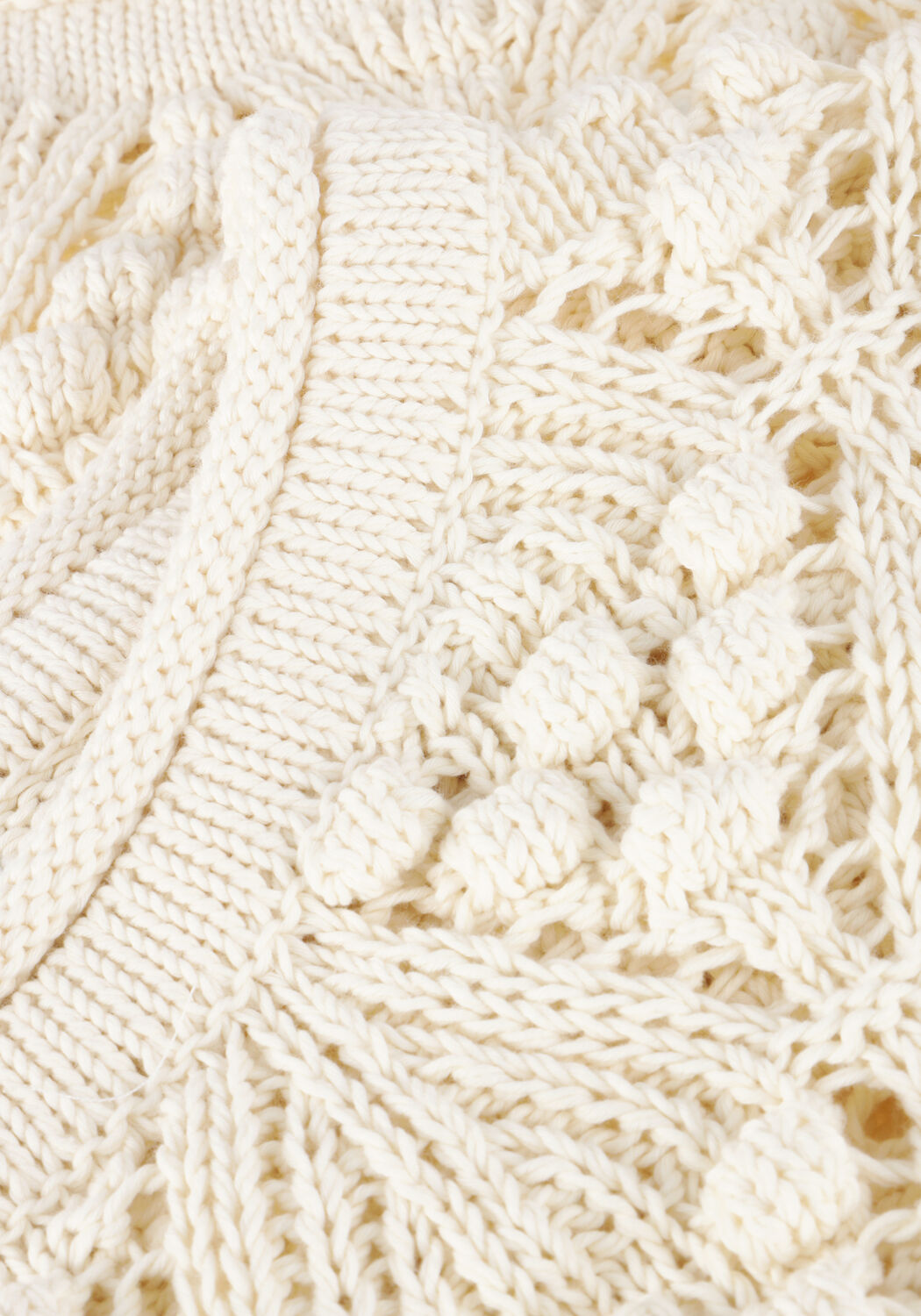 ROUGE EDIT Haut ROUSEVERINE SS O-NECK KNIT TOP Cr&egrave;me - large