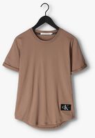 CALVIN KLEIN T-shirt BADGE TURN UP SLEEVE en marron