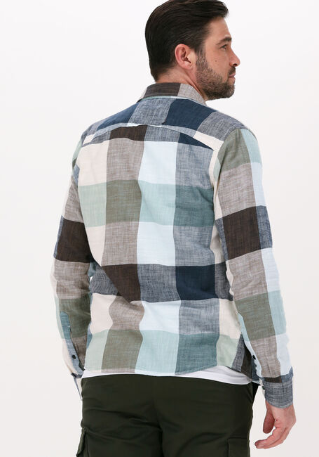 Groene CAST IRON Casual overhemd LONG SLEEVE SHIRT BOLD CHECK SLUB COTTON - large