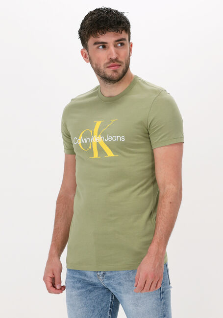 Groene CALVIN KLEIN T-shirt SEASONAL MONOGRAM TEE - large