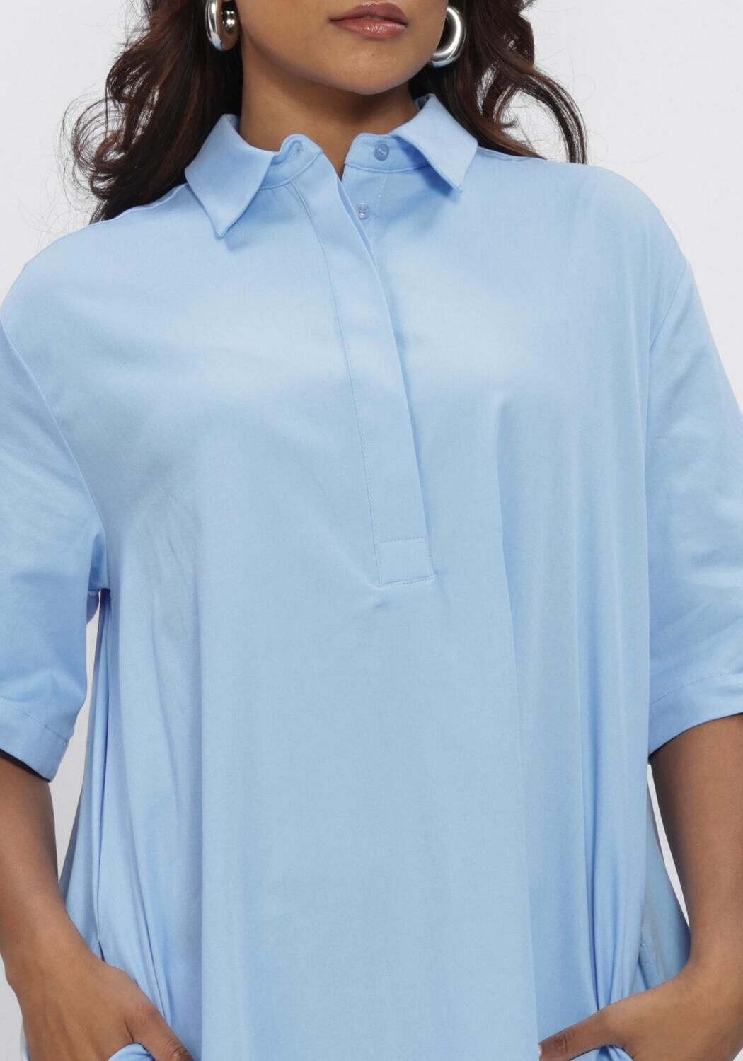 Lichtblauwe EST'SEVEN Mini jurk BEYZA DRESS - large