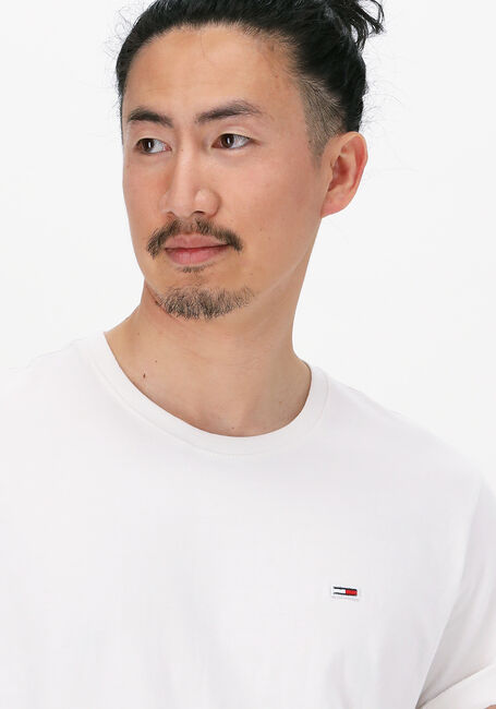 Witte TOMMY JEANS T-shirt TJM CLASSIC JERSEY C NECK - large