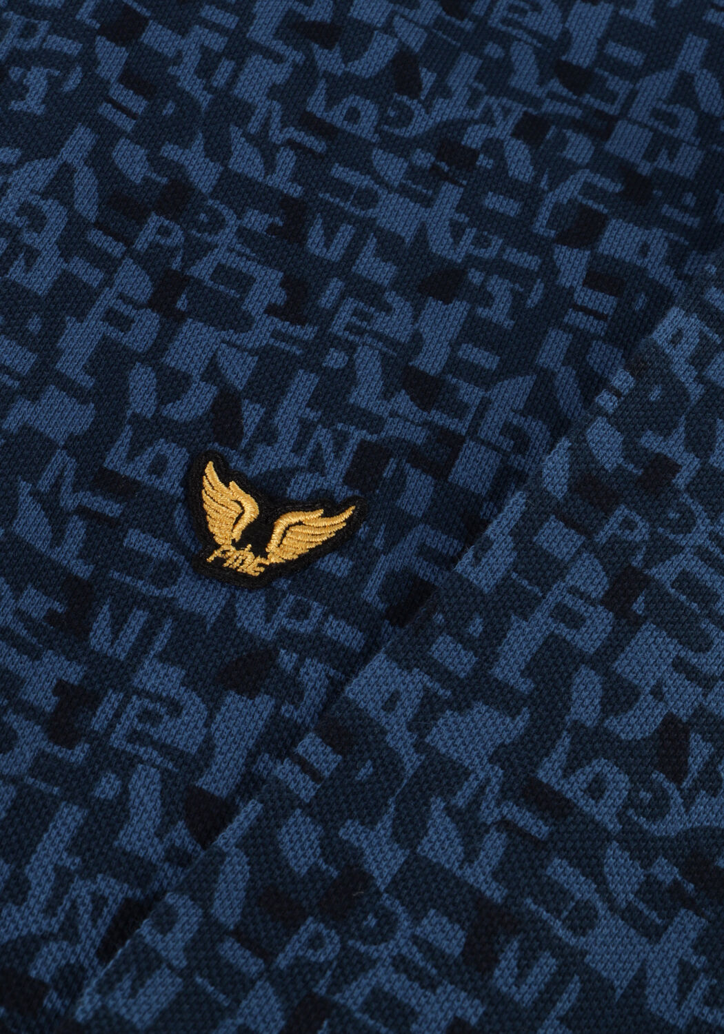 PME LEGEND Polo SHORT SLEEVE POLO FINE PIQUE ALL OVER PRINT en bleu - large