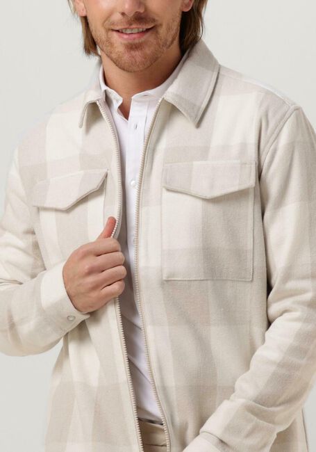 PUREWHITE Surchemise CHECK SHIRT WITH ZIPPER AT FRONT AND POCKETS AT CHEST Sable - large