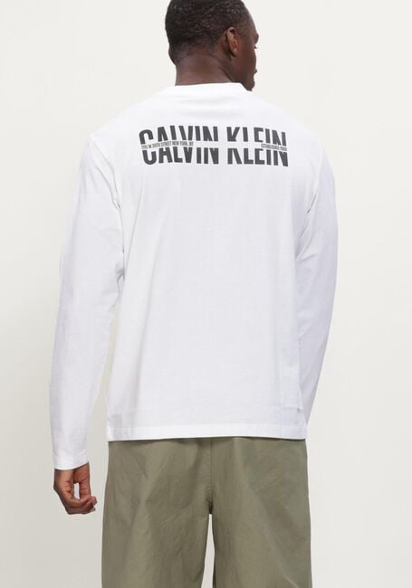 CALVIN KLEIN T-shirt LS EASY 20S RETRO CALVIN BACK GR en blanc - large