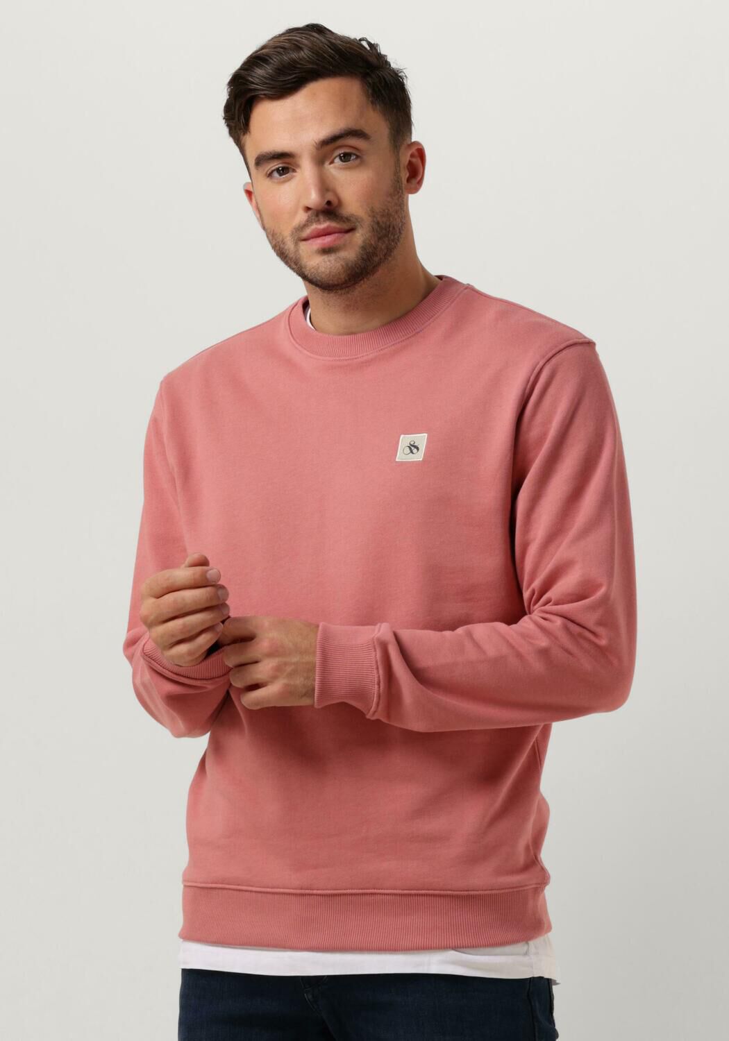 Roze SCOTCH SODA Trui ESSENTIAL LOGO BADGE SWEATSHIRT Omoda