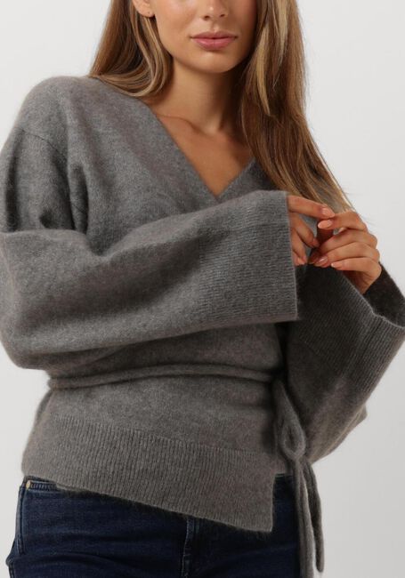 SECOND FEMALE Gilet BROOK KNIT WRAP CARDIGAN Gris clair - large