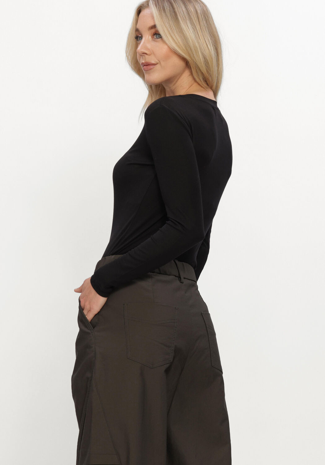 Zwarte WITHBLACK Top WBLJOSEFINE LS TEE - large