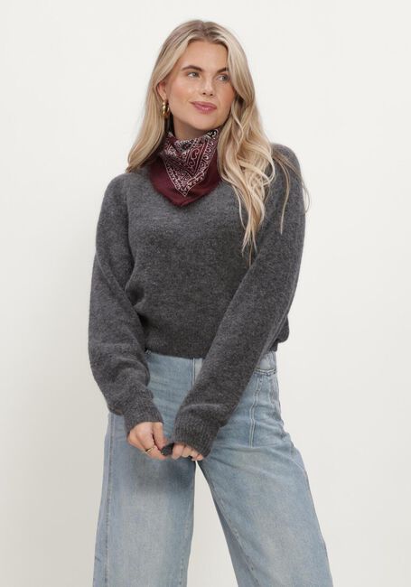 Donkergrijze Y.A.S. Trui YASJOHI LS WOOL BLEND PULLOVER - large