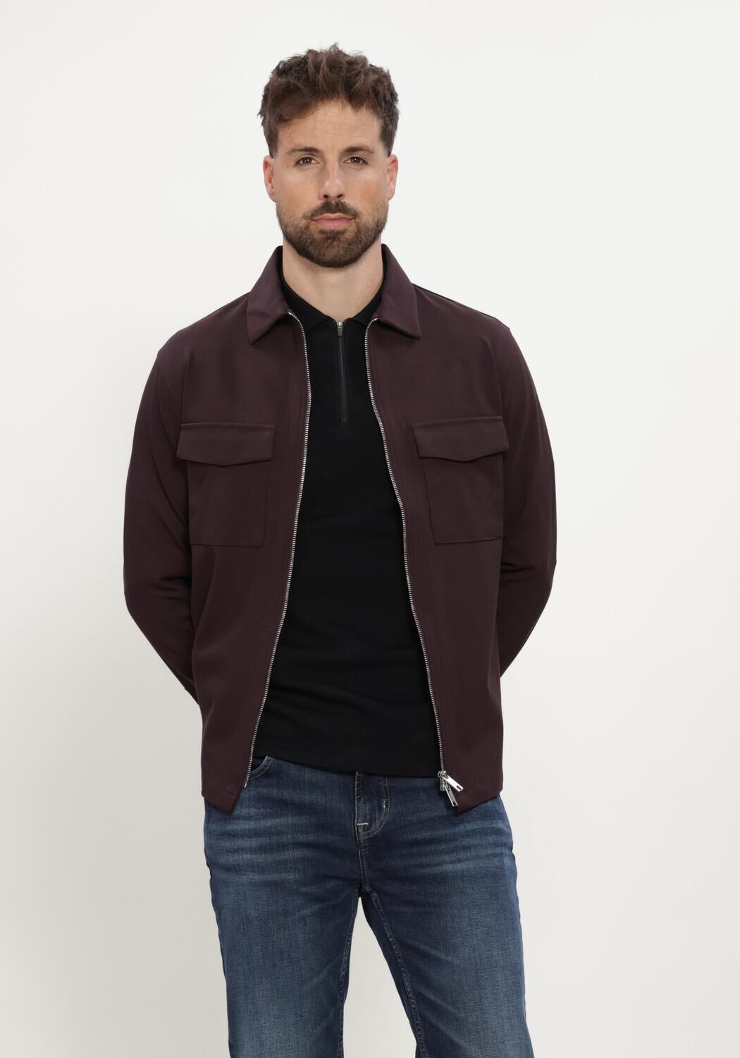 GENTI Surchemise OVERSHIRT RITS Bordeaux - large