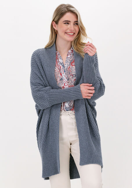 Blauwe SIMPLE Vest KNITTED CARDIGAN ICE STRUC - large