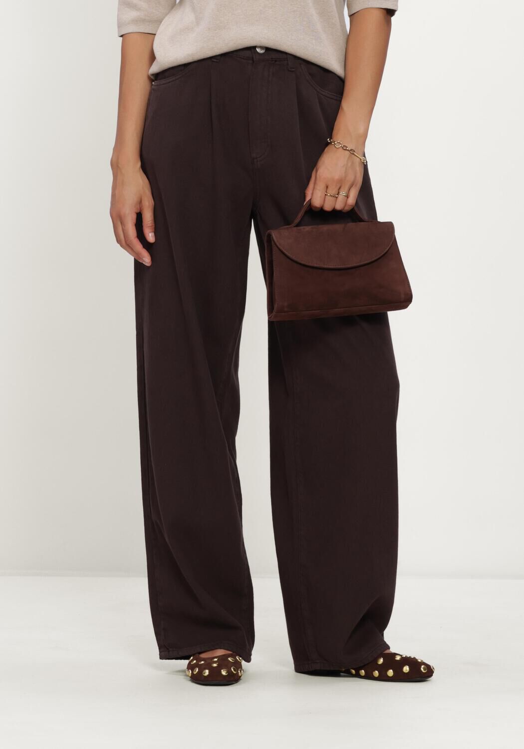 Bruine KNIT-TED Broeken/jumpsuits CHARLY PANTS - large