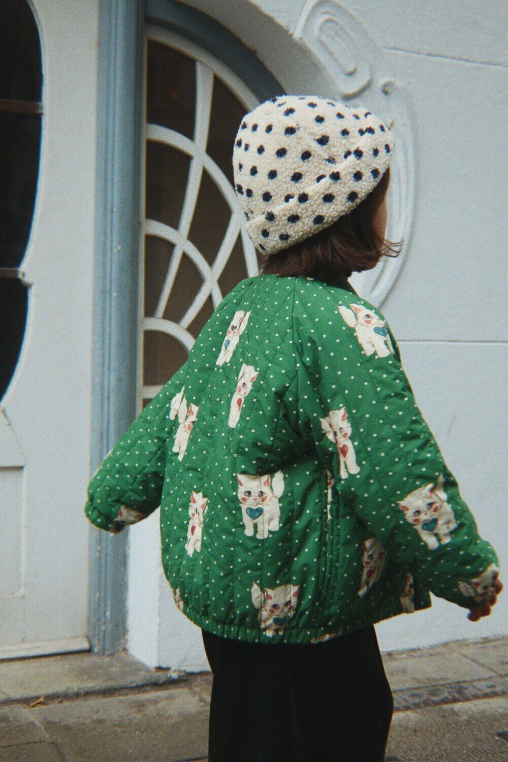 KONGES SLOJD Veste matelass&eacute; JUNO PRINTED BOMBER JACKET en vert - large