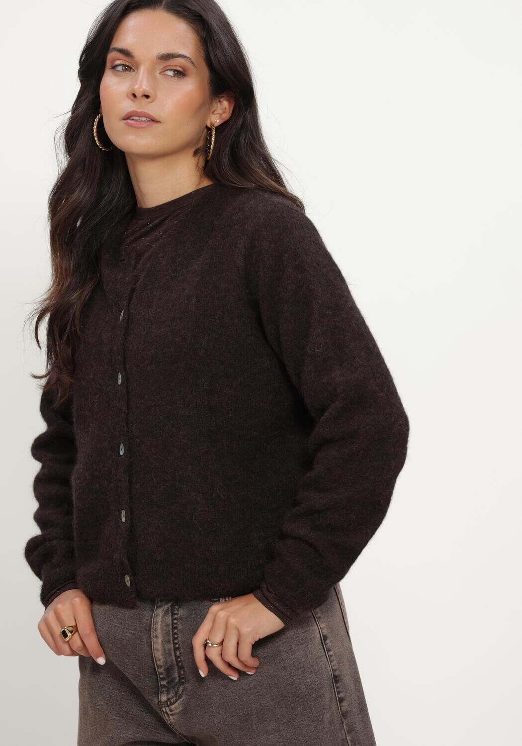 BY-BAR Pull CLEO CARDIGAN en marron - large