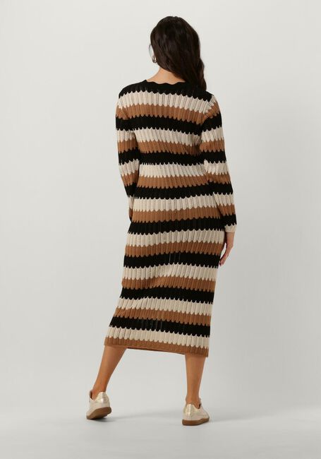 Beige OBJECT Midi jurk OBJWASI L/S O-NECK KNIT DRESS - large